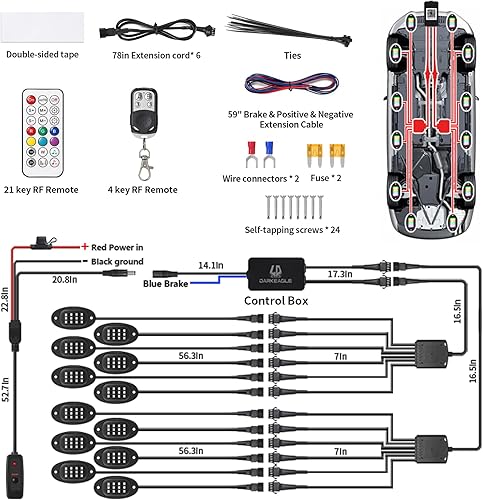 Miniatura 38 de 8Pods - Kit de luces LED RGB segmentadas para Jeep, camiones, UTV, ATV, carrito de golf, RZR SXS Offroad cuatro ruedas con control remoto APP/RF