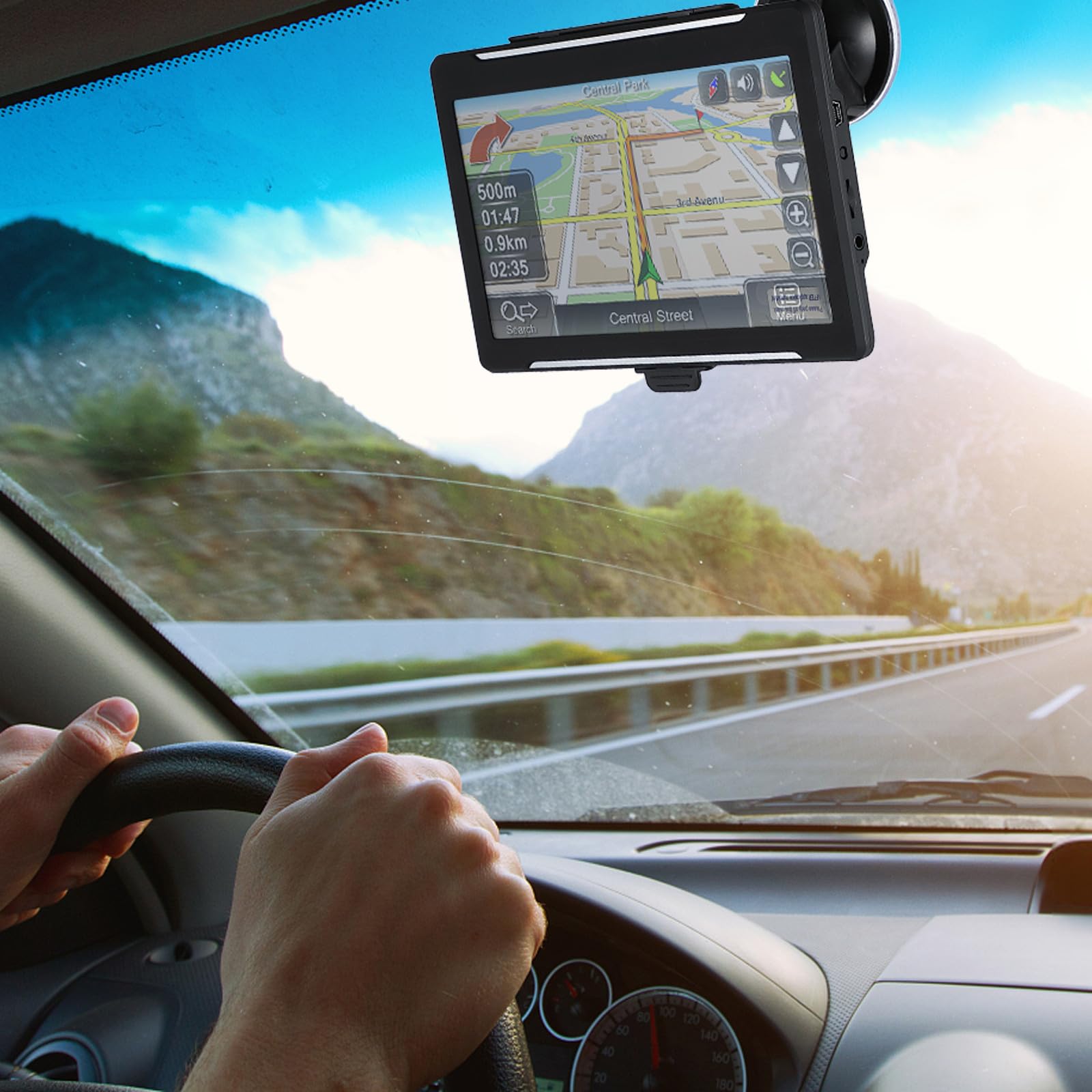 Dispositivo Gps per Camion da 7 Pollici con Schermo Touch, 8gb di Archiviazione, Correzione Intelligente degli Errori e Vocale, per Auto e Veicoli Commerciali