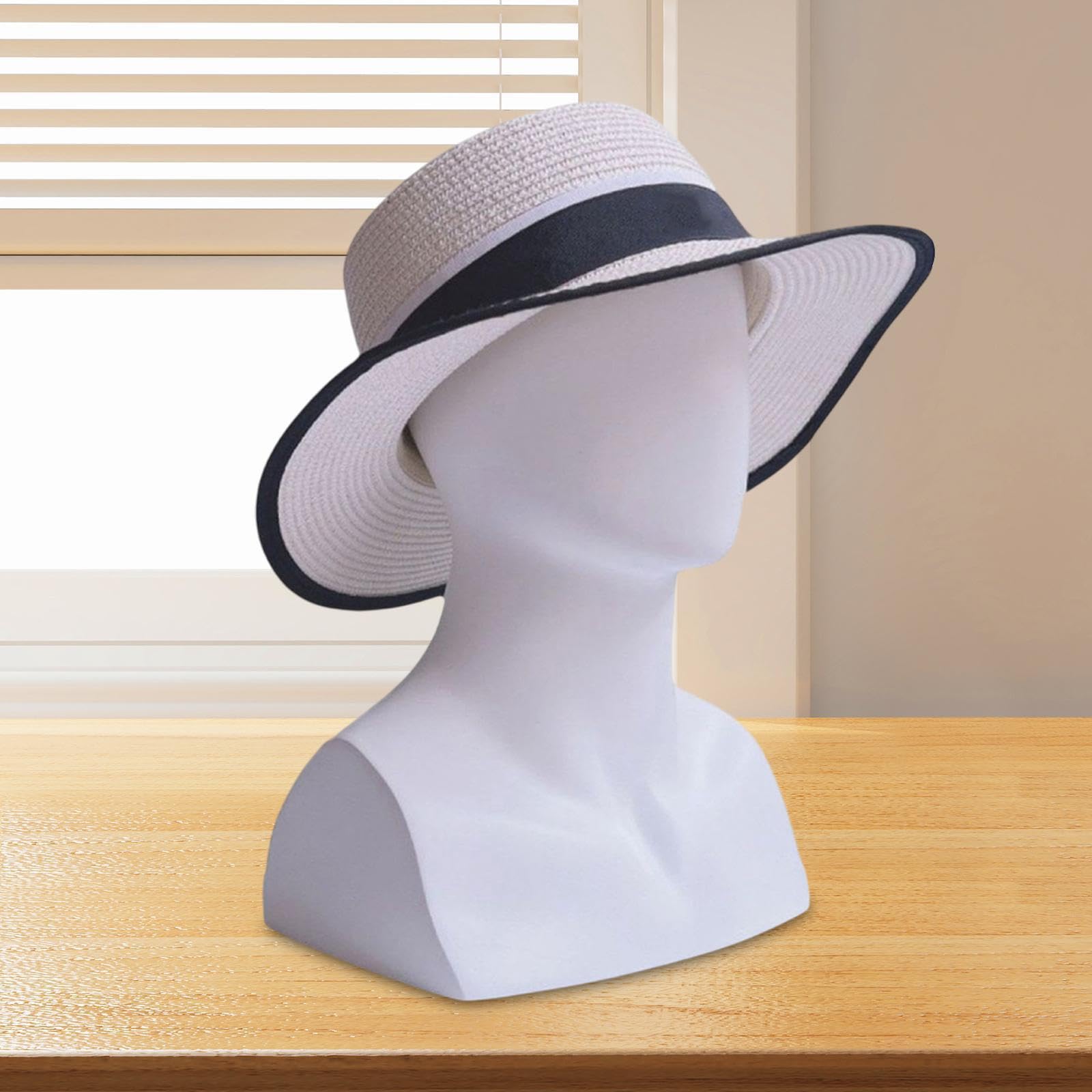 Cabeza de maniquí con hombros para exhibir pelucas, bufandas, collares y accesorios en hogares. Circunferencia de la cabeza: 52 cm. de maniquí multiusos. Principiante