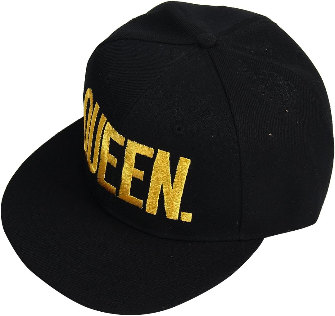 Yodensity Adjustable Baseball Cap With King Queen Embroidery Letter Hip-Hop Hat For Lovers Couple