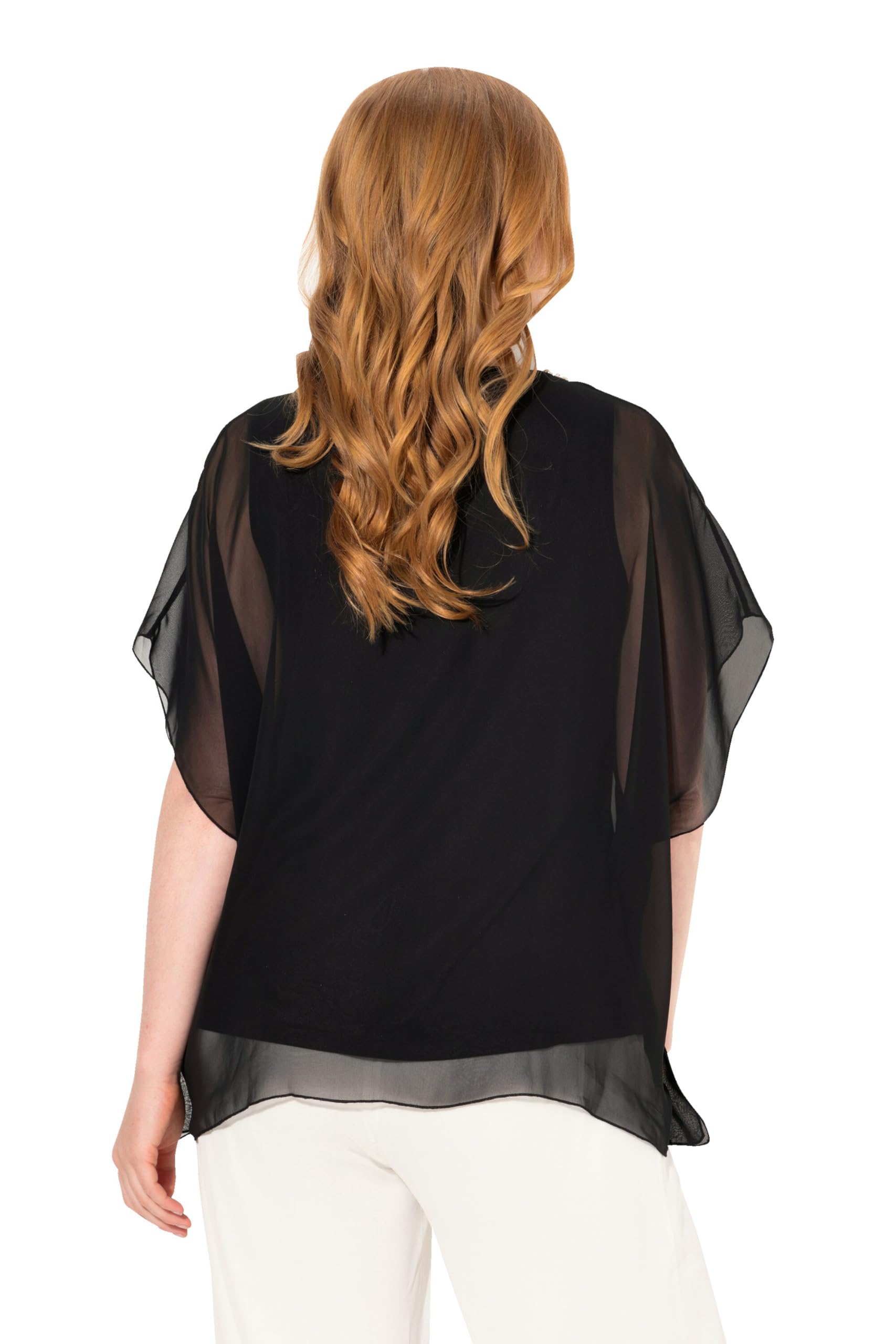 Ulla Popken Damen Chiffonbluse mit Beschmückung Bluse