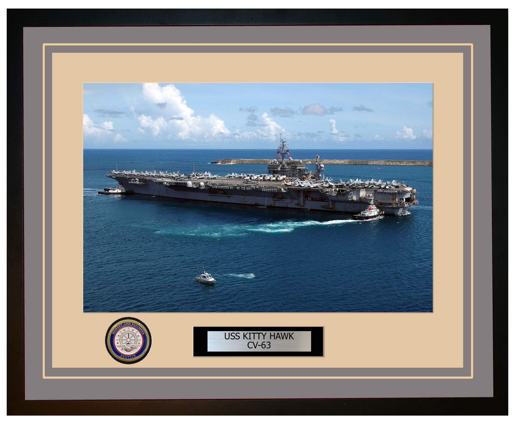 Amazon.com: USS Kitty Hawk CV-63 Framed Navy Ship Photo