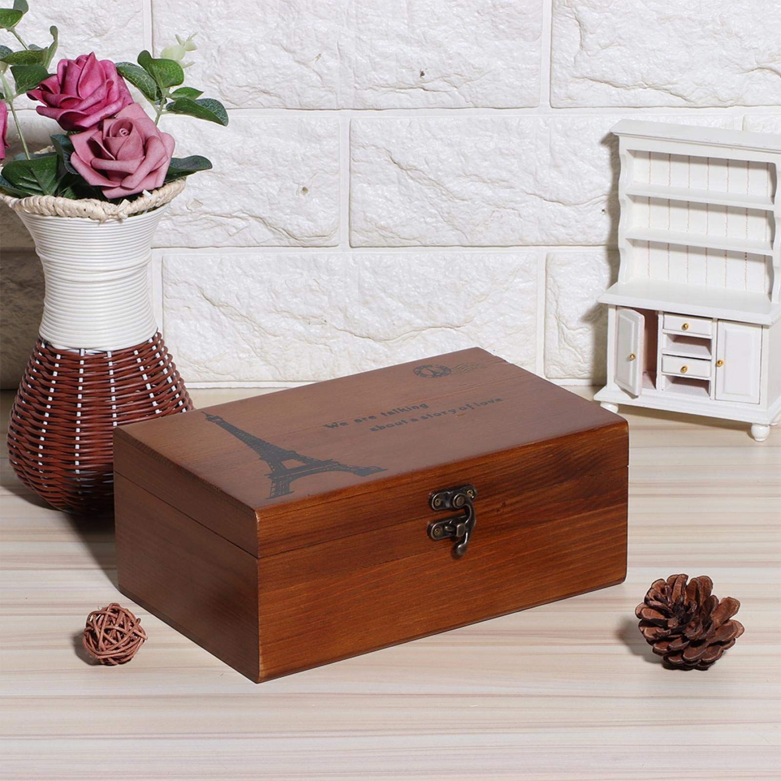 Kit de costura multifunción, cesta de costura de madera con accesorios, caja de costura con kit de costura, accesorios para el juego de herramientas de reparación del hogar(Suit Kit)