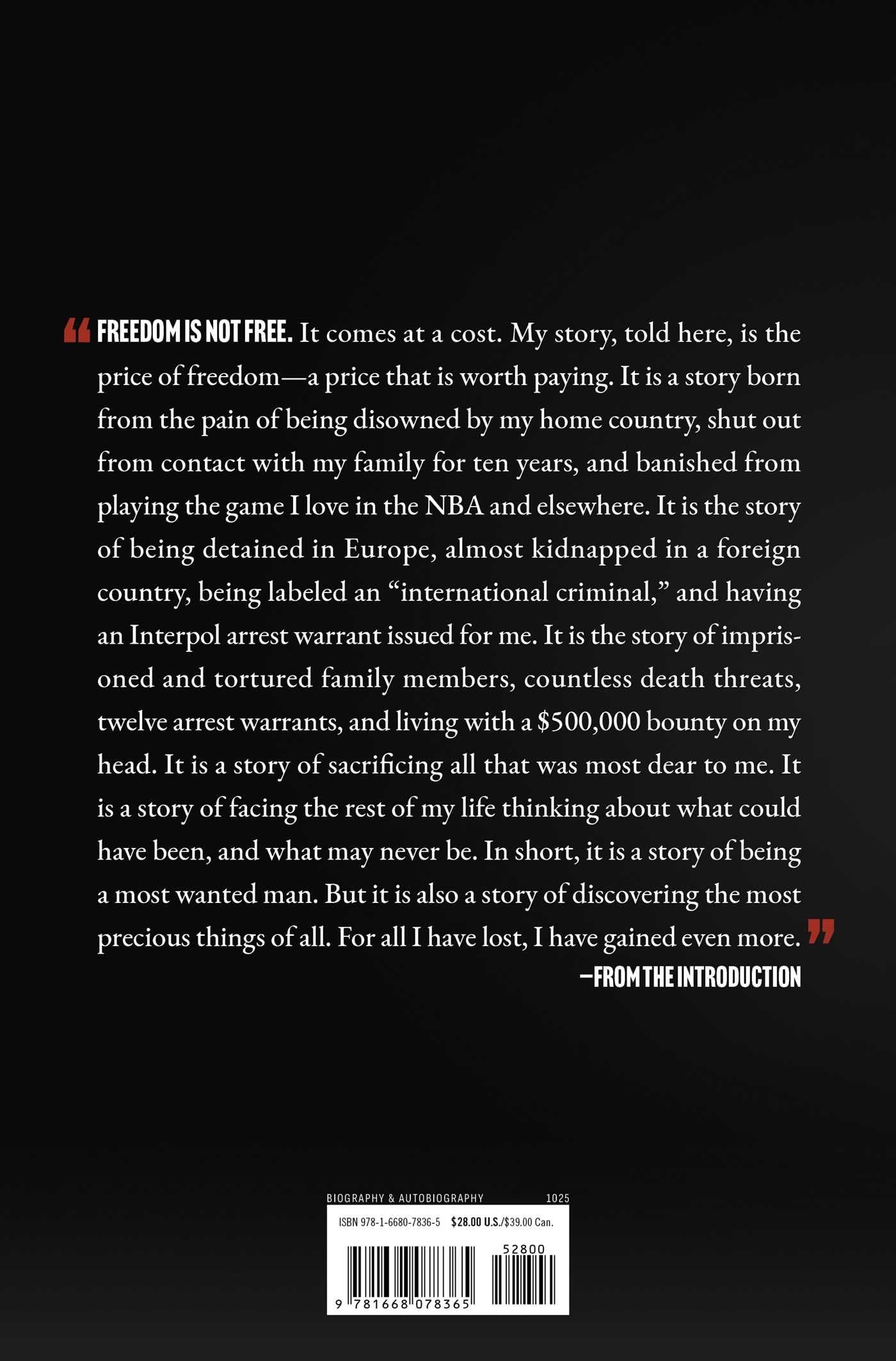 In the Name of Freedom: A Political Dissident's Fight for Human Rights in the NBA and Around the World
