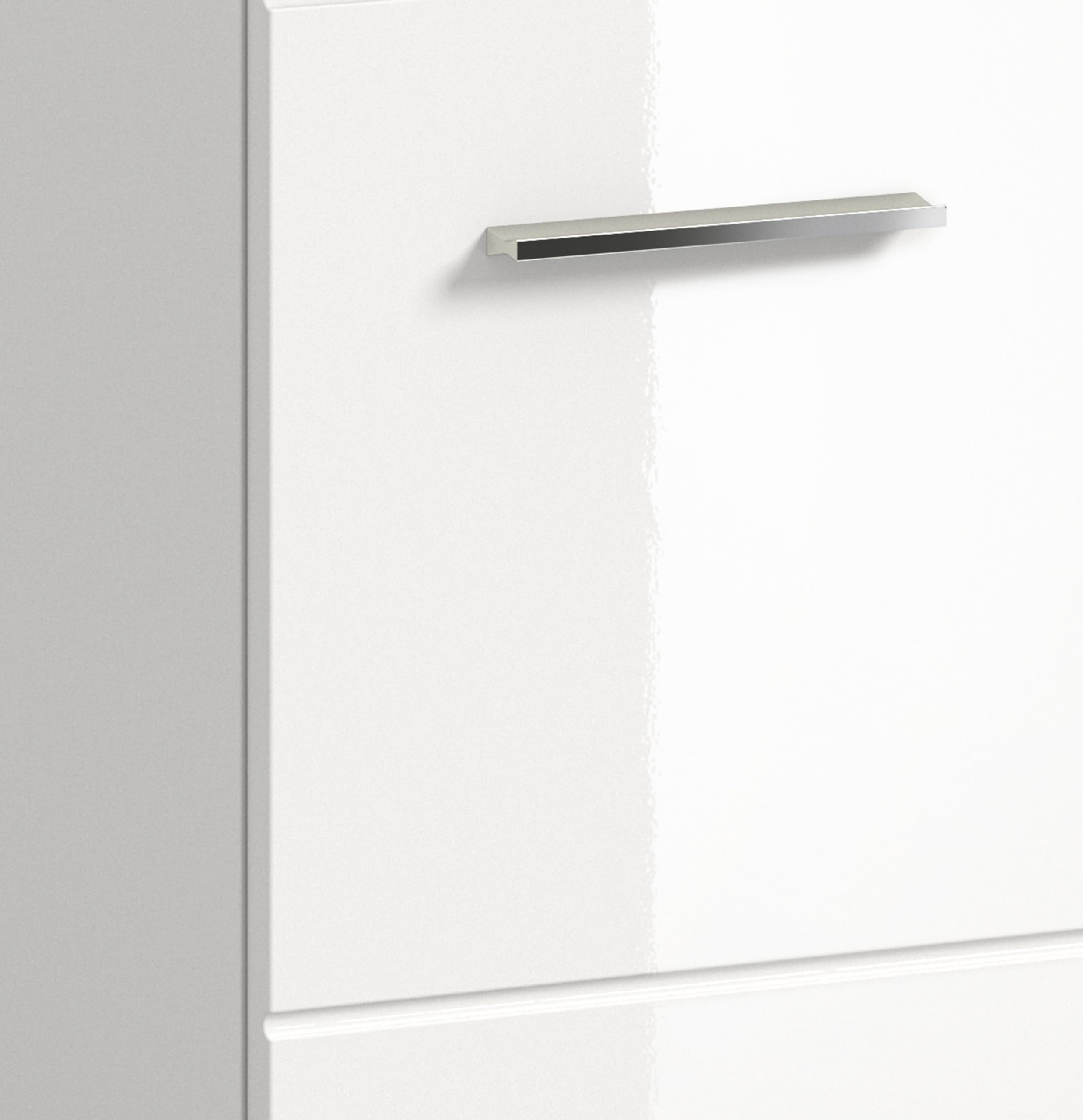 xonox.home - Waschbeckenunterschrank Ice 60x54x32 cm in weiß Hochglanz Tiefziehfront Korpus weiß - Unterschrank Waschtischunterschrank Badezimmerunterschrank