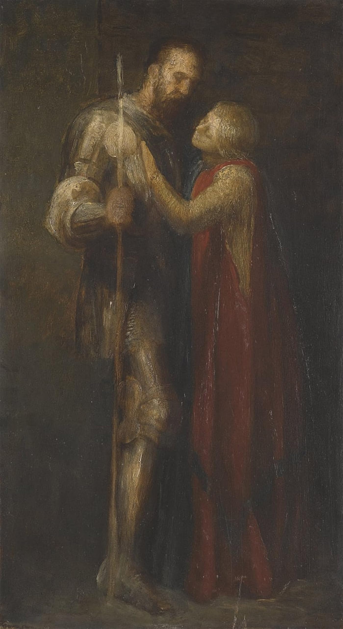 SERENDIPITP Aesthetic Poster Photo Wall Print Retro Picture Knight and Maiden by George Frederick Watts Modern Wall Artwork for Home Decor 60x90cm