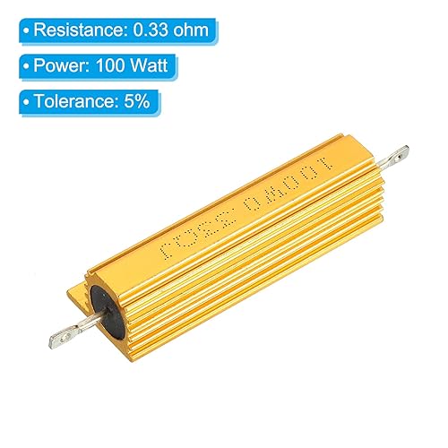 Miniatura 10 de PATIKIL Resistencia de carcasa de aluminio de 100 W y 2.2 ohmios, paquete de 2 resistencias de carcasa de aluminio, resistencias de bobinado de