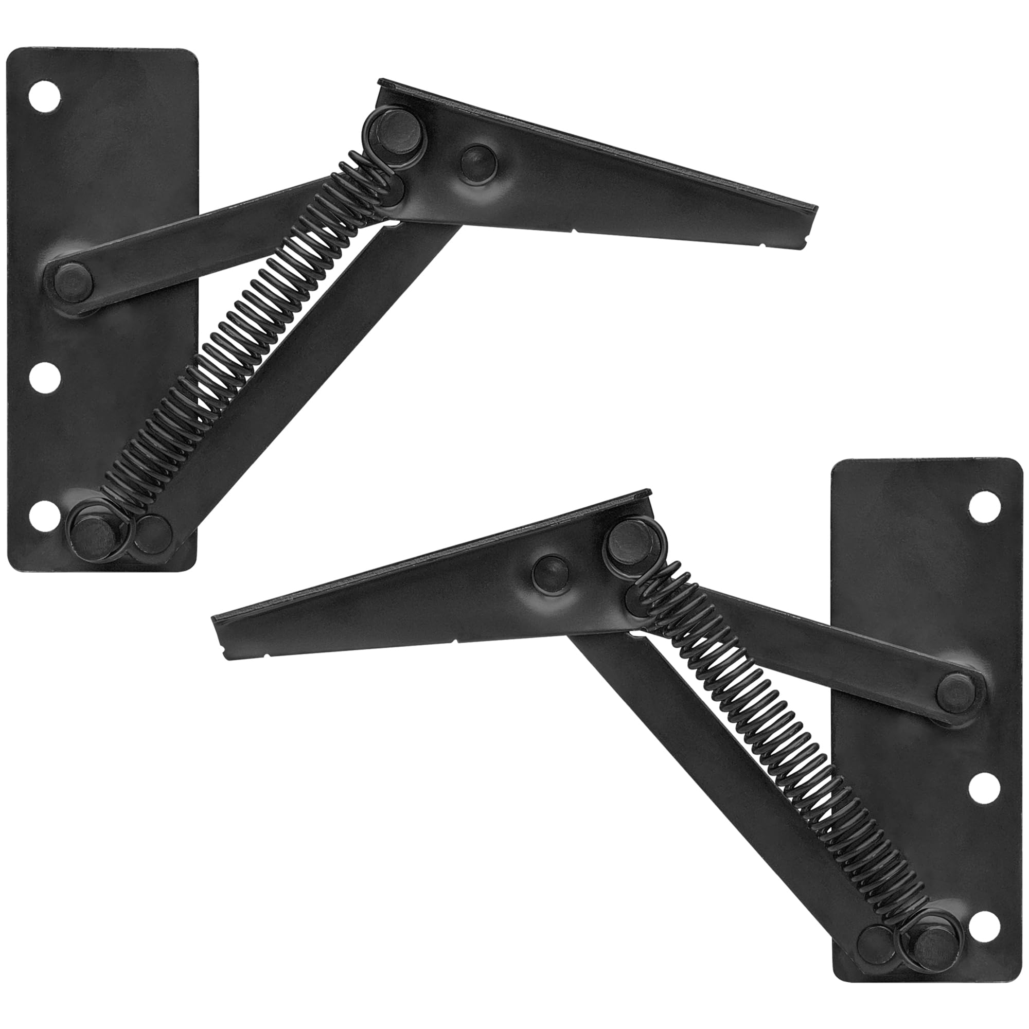 1 Sets of Black Folding Spring Hinges,80 Degree Foldable Cabinet Hinges (1)