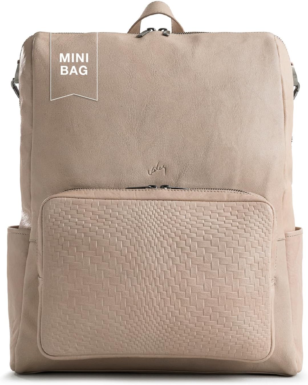 VELEZ Beige Top Grain Leather Mini Backpack For Women - 11 inch Tablet - Small Shoulder Bag Purse - Designer Ladies Backpacks - Womens Fashion Handbag - Casual Travel Bags