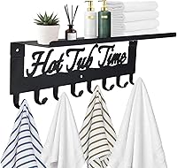 Vista 8 de IBosins Toallero para Bañera de Hidromasaje Baño Soporte de Toallas con 8 Ganchos Colgador de Toallas Montado en la Pared para Batas, Ropa, Toallas