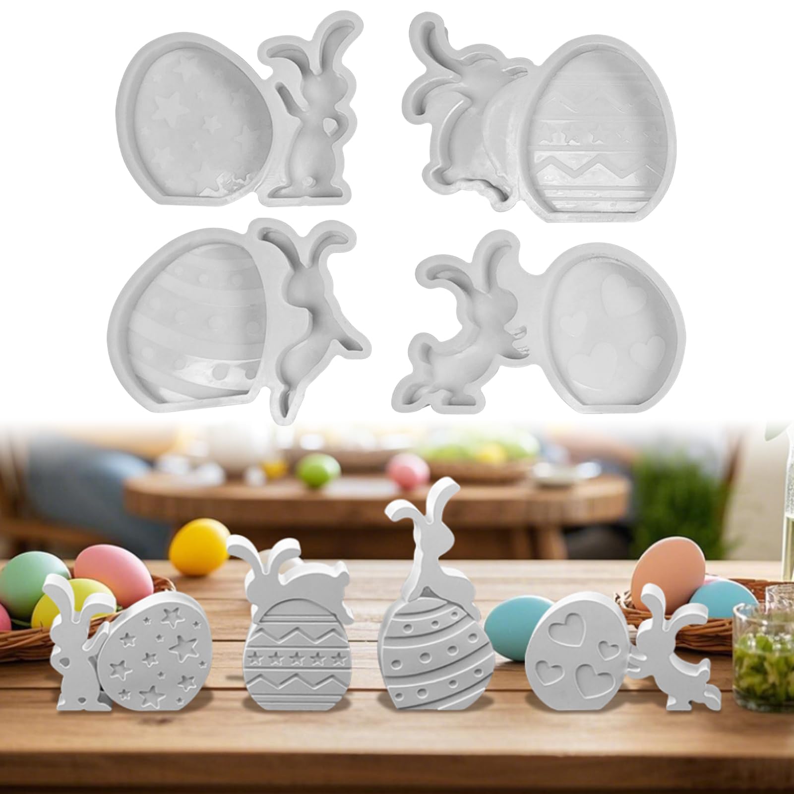 Set De Moules En Silicone Pâques * Lapin De Pâques & œufs