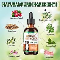 Vista 2 de Antibióticos naturales para perros – Antibióticos para perros, suplementos nutricionales para problemas de piel, alivio de picazón, suplemento