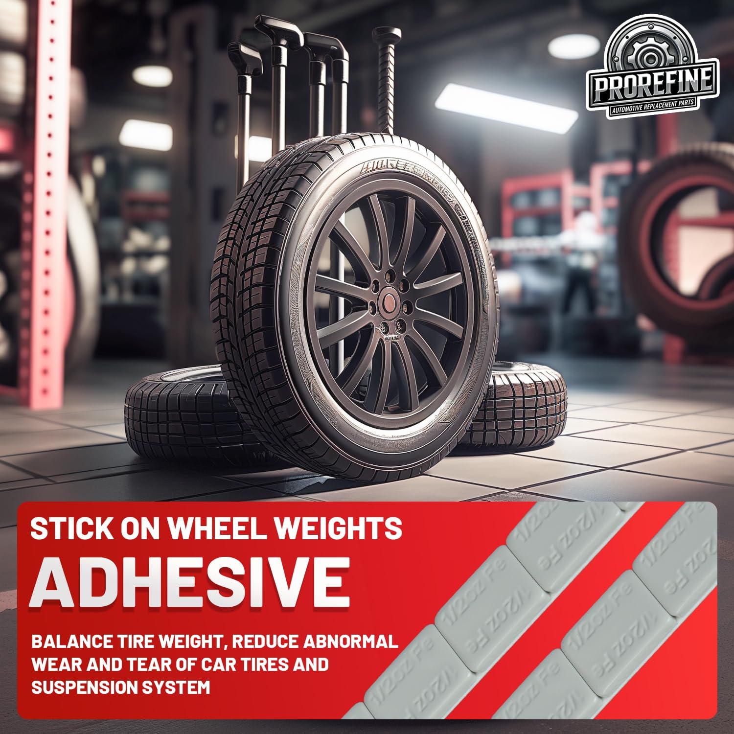 Upgraded 1/2oz 300Pcs Adhesive Wheel Weights Stick On for Steel Rims Corrosion-Resistant Coated Painted Tire Balancing Weight 0.5 oz, 300 Pack