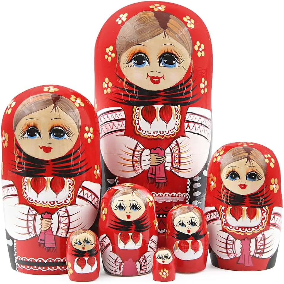 Poupées Gigognes Russes De Noël En Bois - Matriochka Fait Main, 4 Ou 6 Pièces, Décoration Ou Cadeau