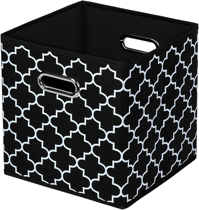 HEAYEEG Black Foldable Storage Cubes Bins, Fabric Storage