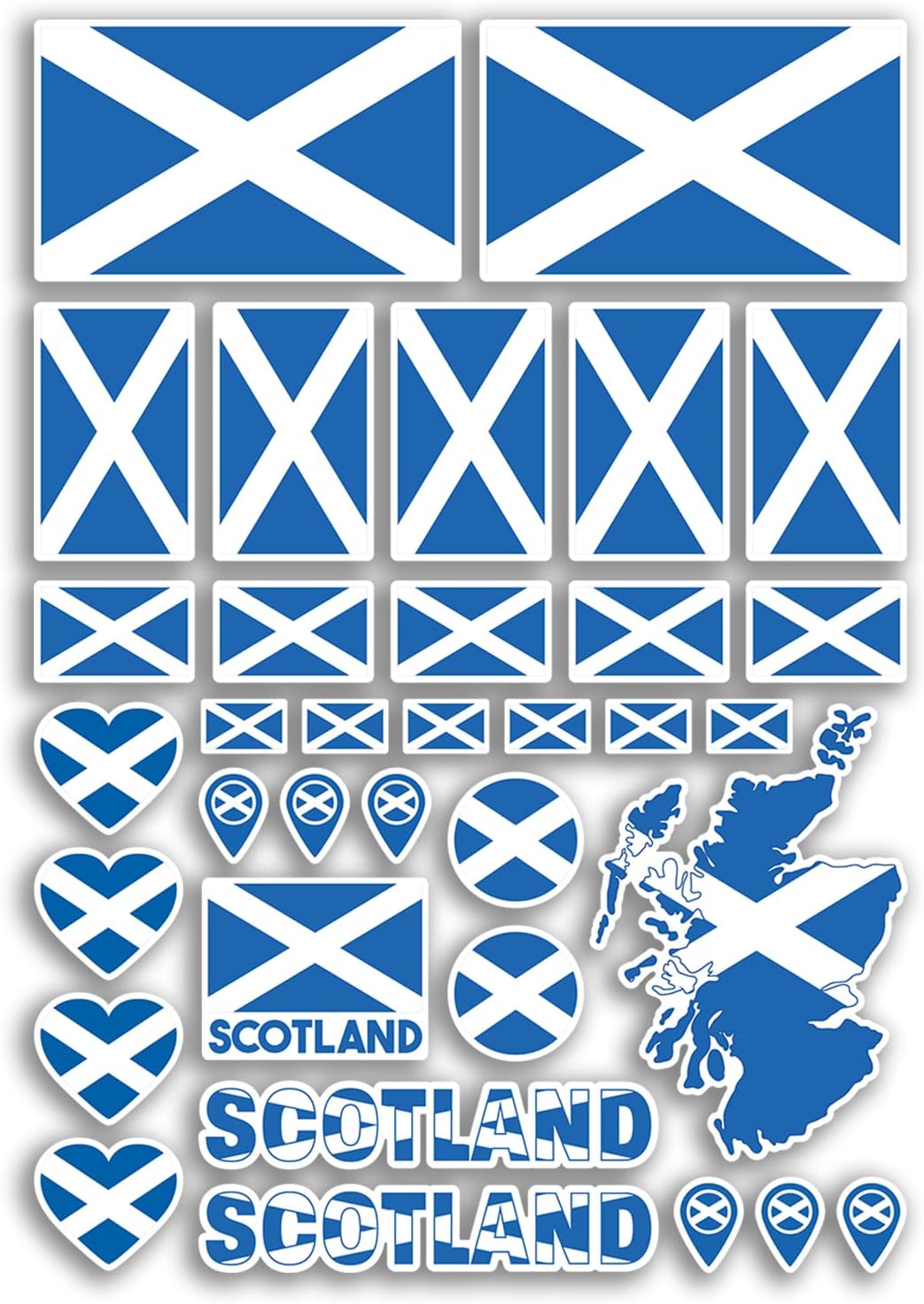 A4 Sticker Sheet Scotland Flags Vinyl Stickers - Scottish Country Europe World National Flag Vacation Travel Holiday Car Aesthetic #80009