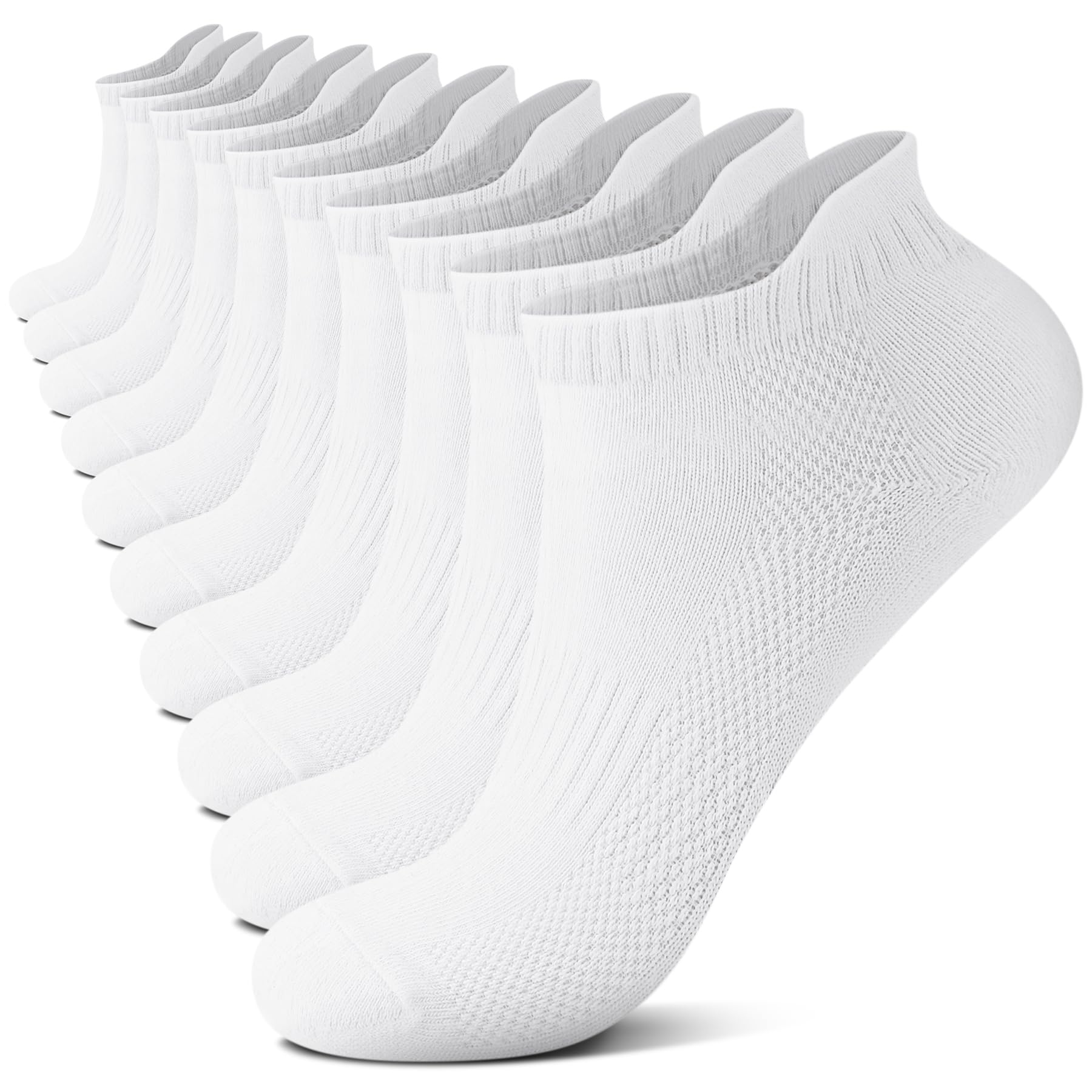 FALARY 10 Paar Sneaker Socken Herren & Damen,Sneakersocken Kurze Socken,Baumwolle Atmungsaktive Sport Socks Laufsocken Outdoor Running Socken Gr.35-50