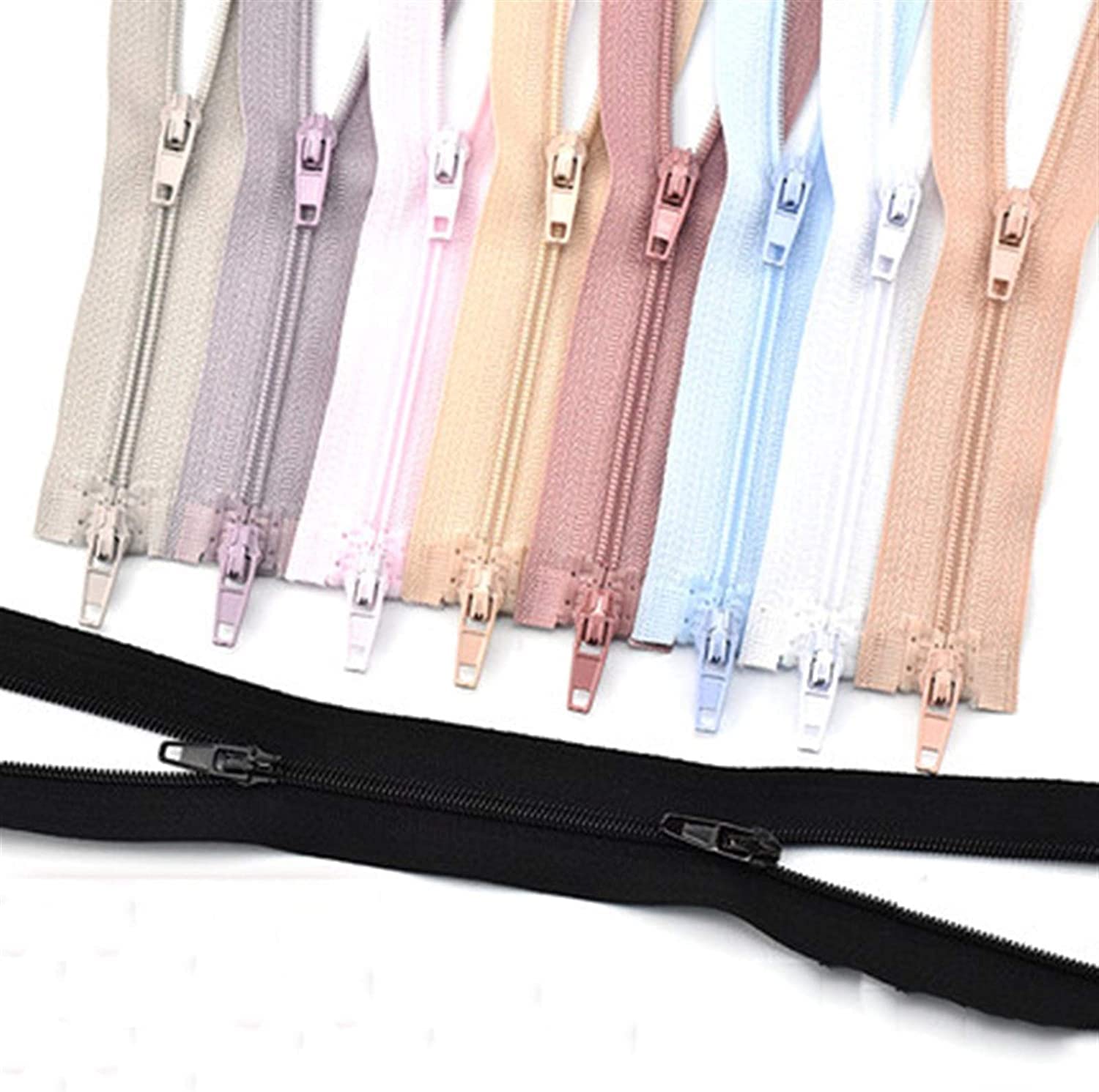 Reißverschluss, Reißverschlüsse 3# Doppelschieber Nylon-Reißverschlüsse, for Kleidung Offener Reißverschluss Kinderschlafsack Lange Reißverschlüsse DIY, Zubehör Handwerk (Color : Light Blue, Length :