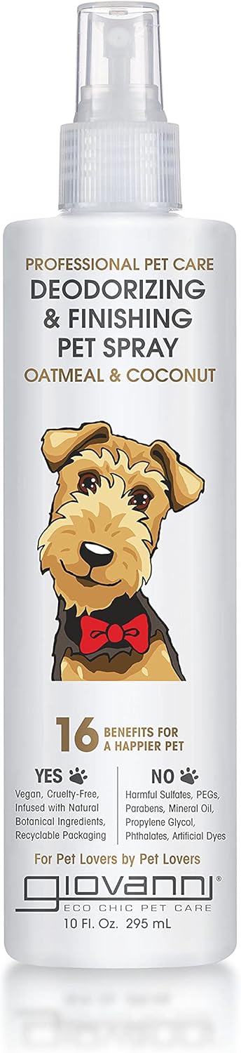 GIOVANNI Professional Pet Deodorizing & Finishing Pet Spray, Silkens, 10 oz | Oatmeal & Coconut Helps Neutralizes Odors, Freshens Fur