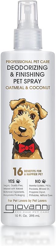 GIOVANNI Professional Pet Deodorizing & Finishing Pet Spray, Silkens, 10 oz | Oatmeal & Coconut Helps Neutralizes Odors, Freshens Fur