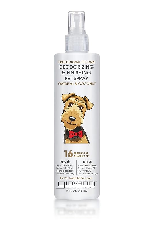 Desodorizador e Finalizador para Pelos de Cães GIOVANNI com Extratos Naturais, 295 mL
