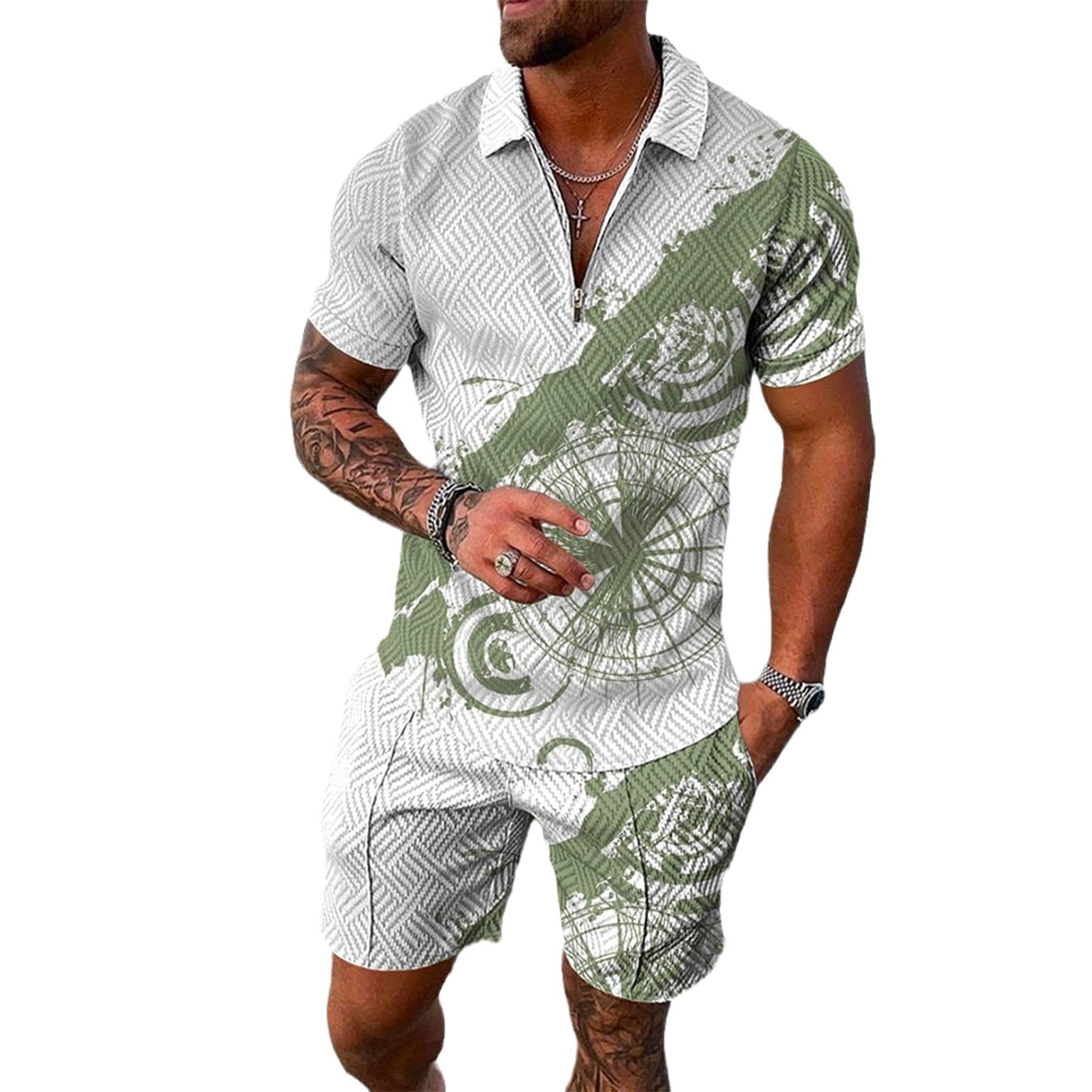 N\PMens Quarter-Zip V Neck Polo Shirts Slim Fit Short Sleeve Athletic T-Shirt Henley Shirt Athletic Basic Tee Tops Front Slim Fit Casual Fashion Polo Tunic Top Blouse