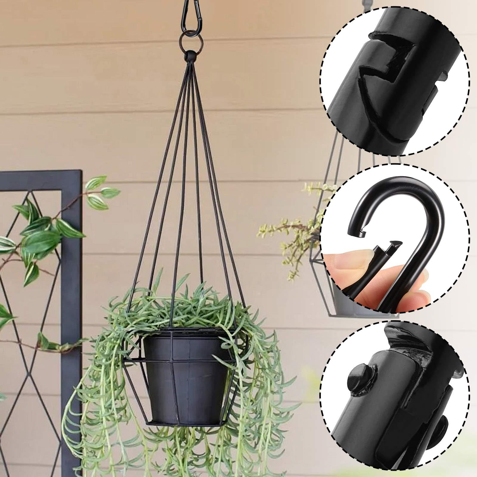 Piastra per occhi in acciaio inox, 4 occhielli a vite in acciaio inox, piastra per occhi M6 con occhiello, fissaggio per ganci da soffitto, fissaggio a parete, tenda da sole, amache