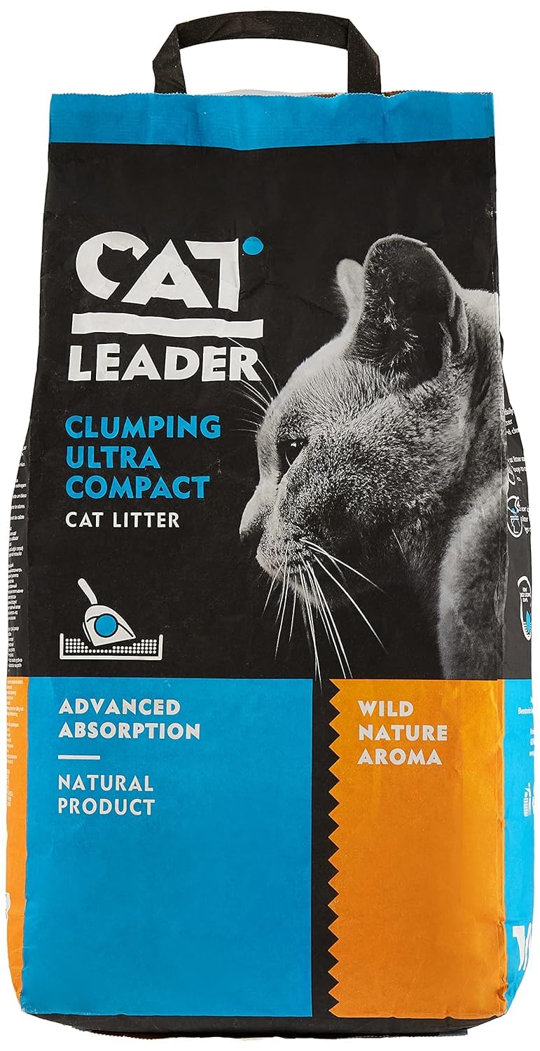 Cat Leader Clumping Ultra Compact Litter With Wild Nature Aroma - 10 Kg, Blackblue