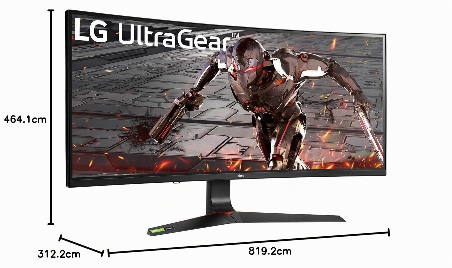 LG 34GN850 UltraGear Gaming Monitor 34" QuadHD UltraWide Curvo 21:9 LED NanoIPS 1ms HDR 400, 3440x1440, G-Sync Compatible e AMD FreeSync Premium 160Hz, HDMI, Display Port, USB Hub, Flicker Safe, Nero