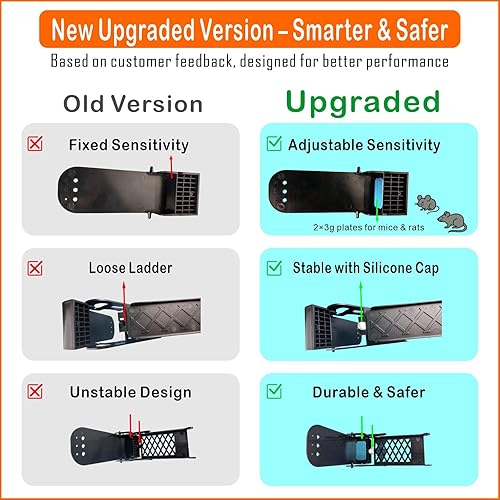 Miniatura 3 de Walk The Plank Trampa para Ratones de Cubeta, Trampa Humana Mejorada Sin Muerte para Ratas con Sensibilidad Ajustable, Trampas Reutilizables de