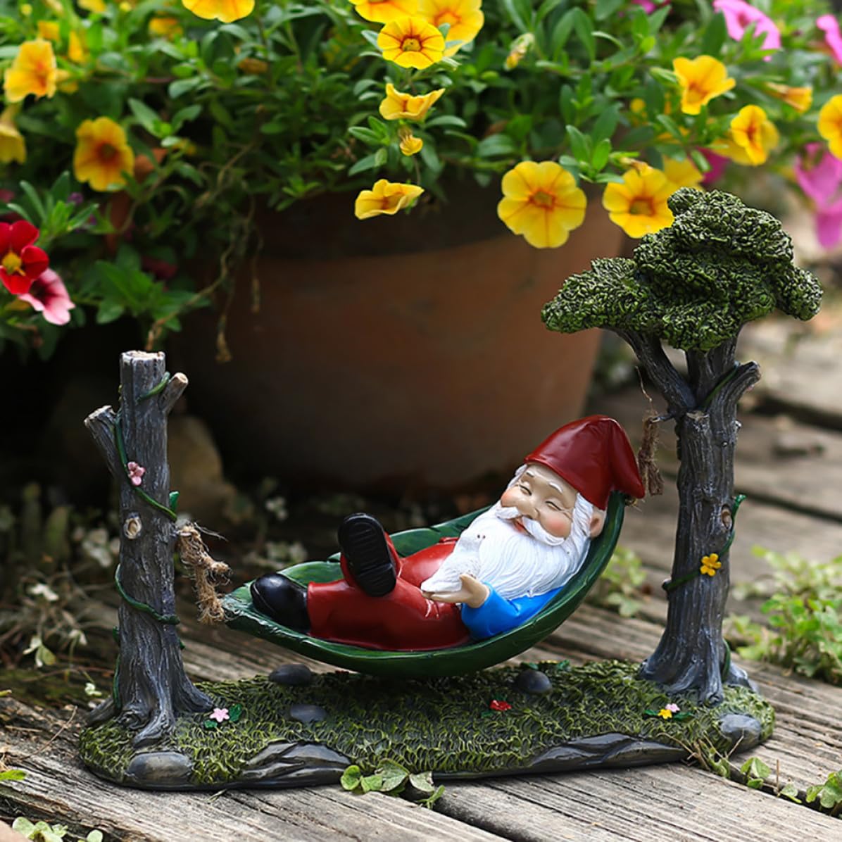 VICASKY Adorno de Jardín Enano de Resina para Navidad Exterior Hogar