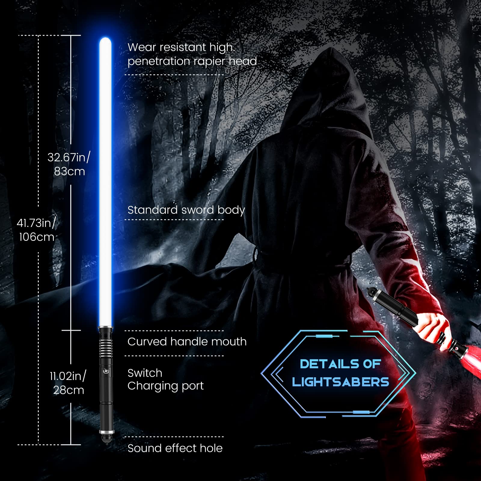 Laserschwert Star Wars Smooth Swing Lichtschwert (Motion Control, 16 Farben) - Echte Star Wars-Feeling Für Erwachsene! Darth Vader Lichtschwert