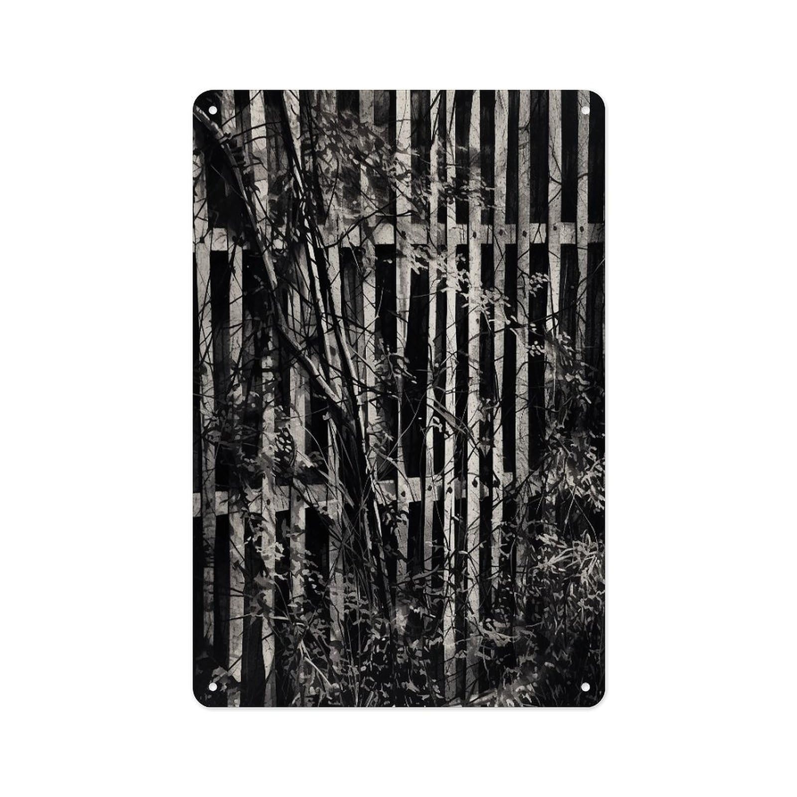 Fekiloot Style Old Wooden Fence Wall Decor Metal Signs Tin Signs Poster
