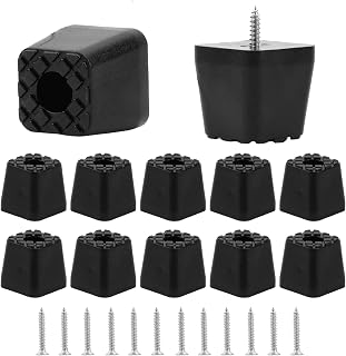 12 tapones cuadrados de goma 30 x 30 x 29 mm, patas atornilladas con tornillo, almohadilla de protección atornillada, para sillas, sofás y pies de mesa