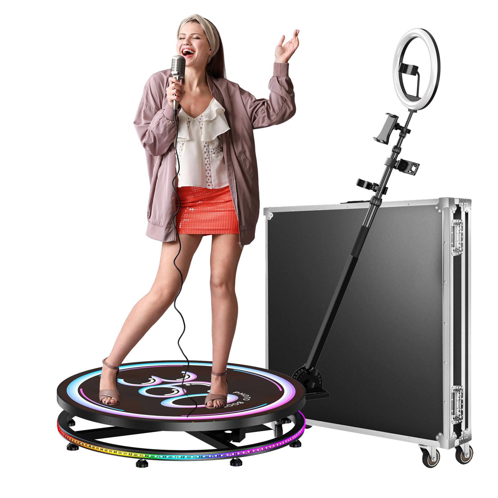 JIYANG 360 Photo Booth Machine with Software APP Remote Control