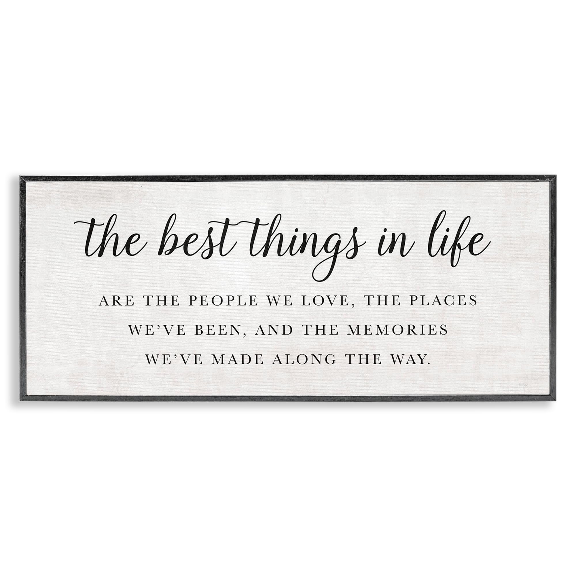 Stupell Industries Midnight Black (Textured) 'Best Things In Life Uplifting'| Framed Giclee Art