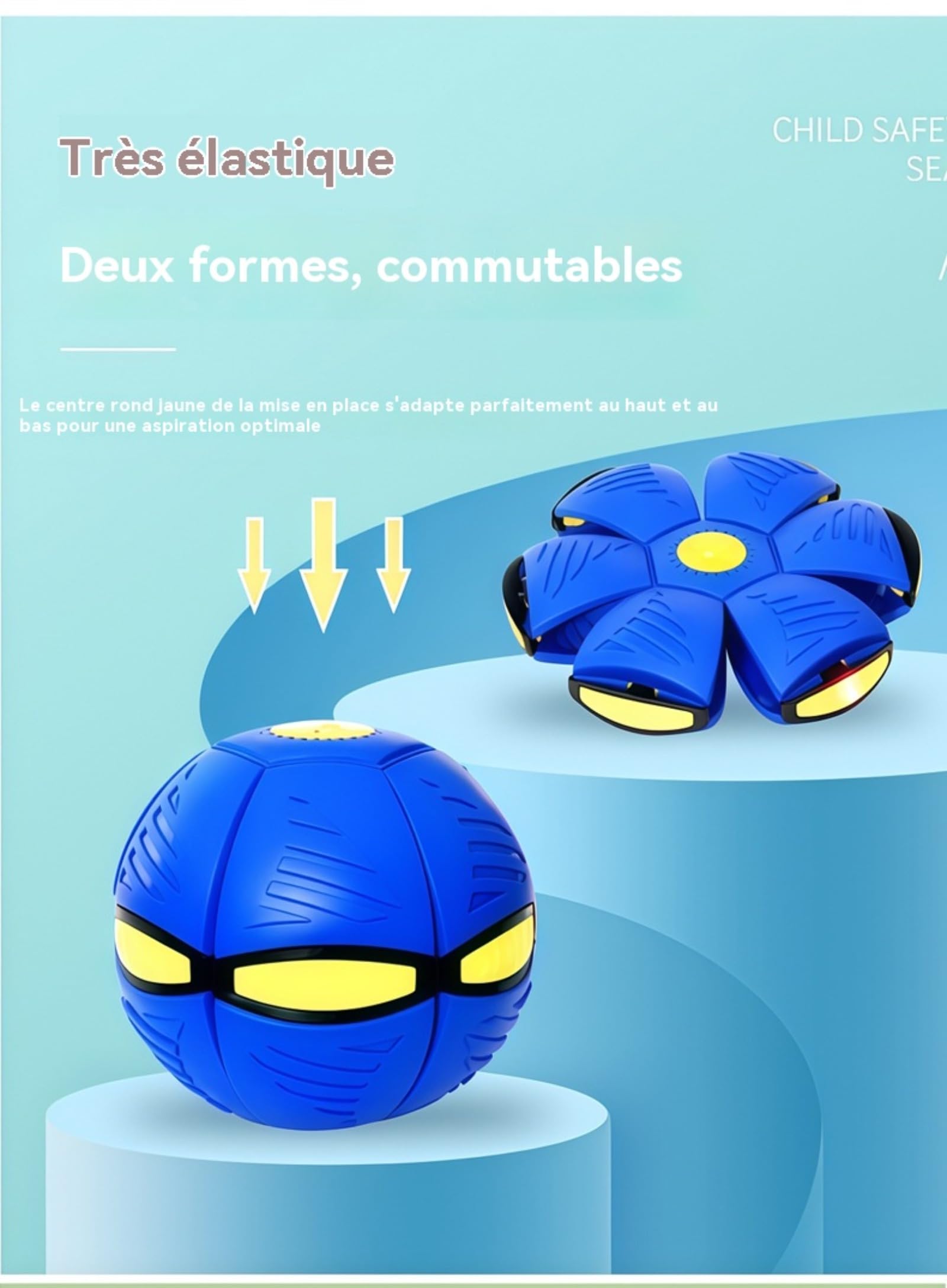 Generisch Ballon Sauteur pour Enfants, Soucoupe Volante Magique, Jouet Lumineux