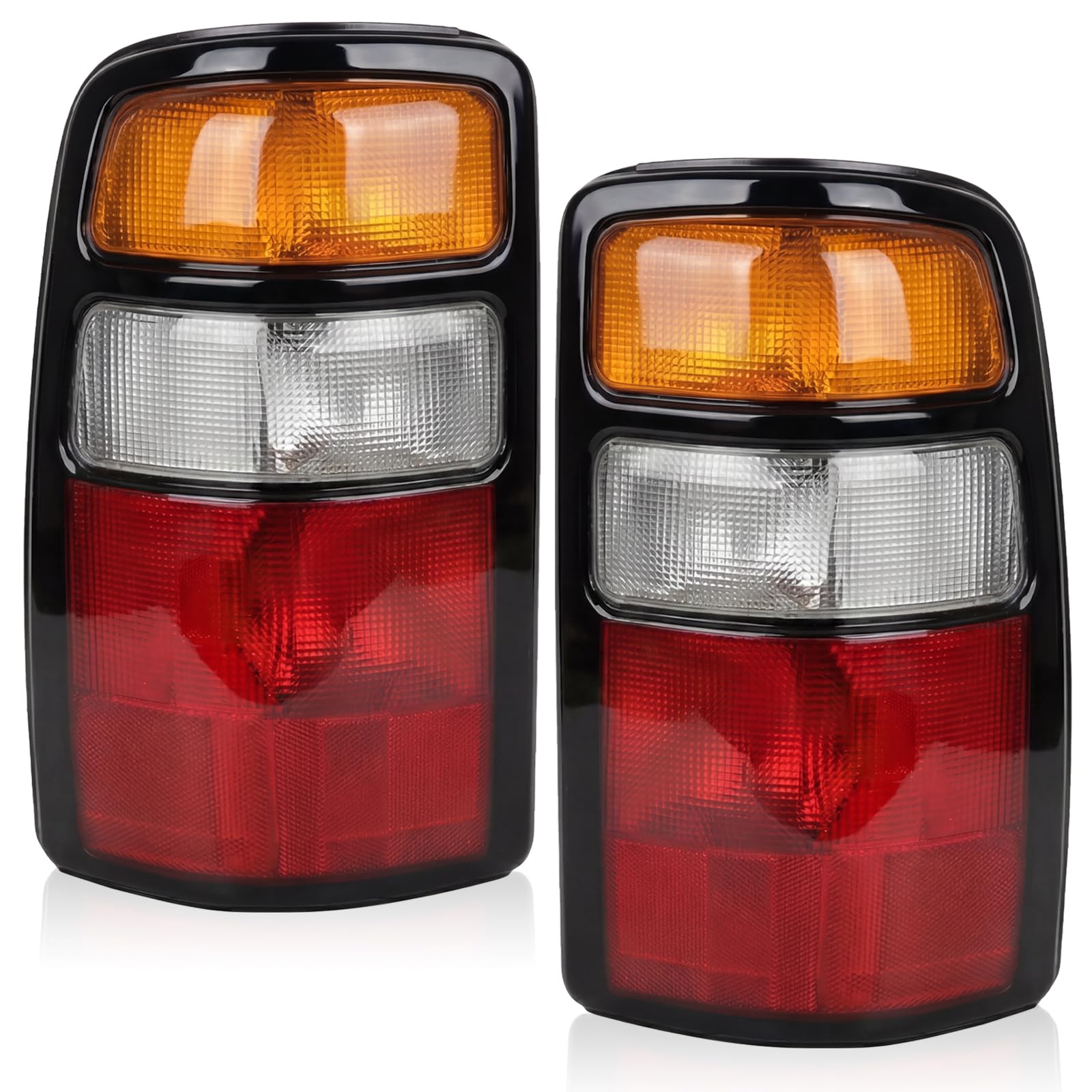 Boine Tail Light Compatible With 2000 2001 2002 2003 2004 2005 2006 Chevy Tahoe Suburban 1500 2500 GMC Yukon Driver and Passenger Side Rear Light Brake Lamps (OE-Black Edge Clear Lens)