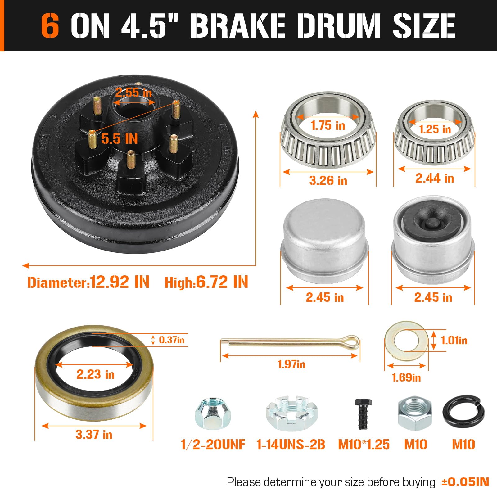 Kit De Freins électriques Pour Essieu De Remorque Dexter - Capacité 5200 Lbs, Pré-graissé, Tambour 6-5.5 BC - Neuf