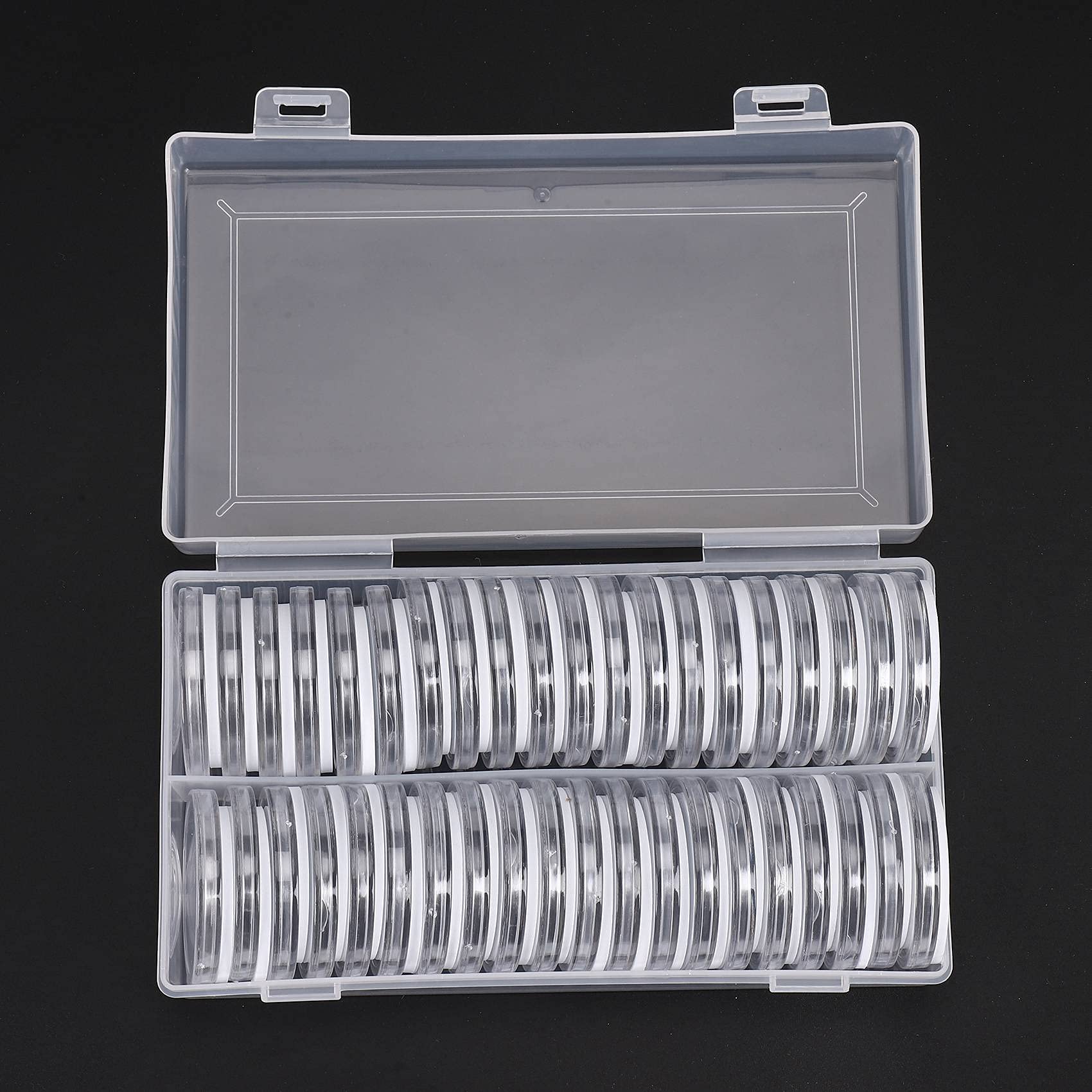 Amazon.co.jp: Romensy 46 mm高品質プラスチック製コインカプセル、セット内7サイズ（16/20/25/27/30/38/46mm  ）保護ガスケット、円形のコイン保管ケース、ダブルシェルデザイン、透明で見やすい : ホビー 4セット 46 Mmコインカプセル プラスチック 円形の コインホルダー ...