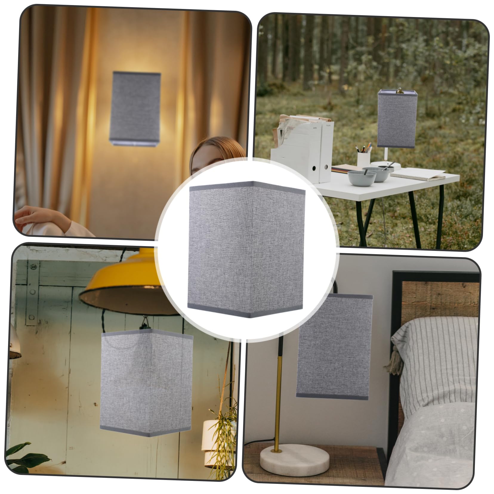 Baluue Lampada Paralume In Lino Paralume Rettangolare In Tessuto Lampadario Clip Sulla Copertura Della Luce Protezione Della Lampada Di Ricambio Per Lampada Tavolo Lampada