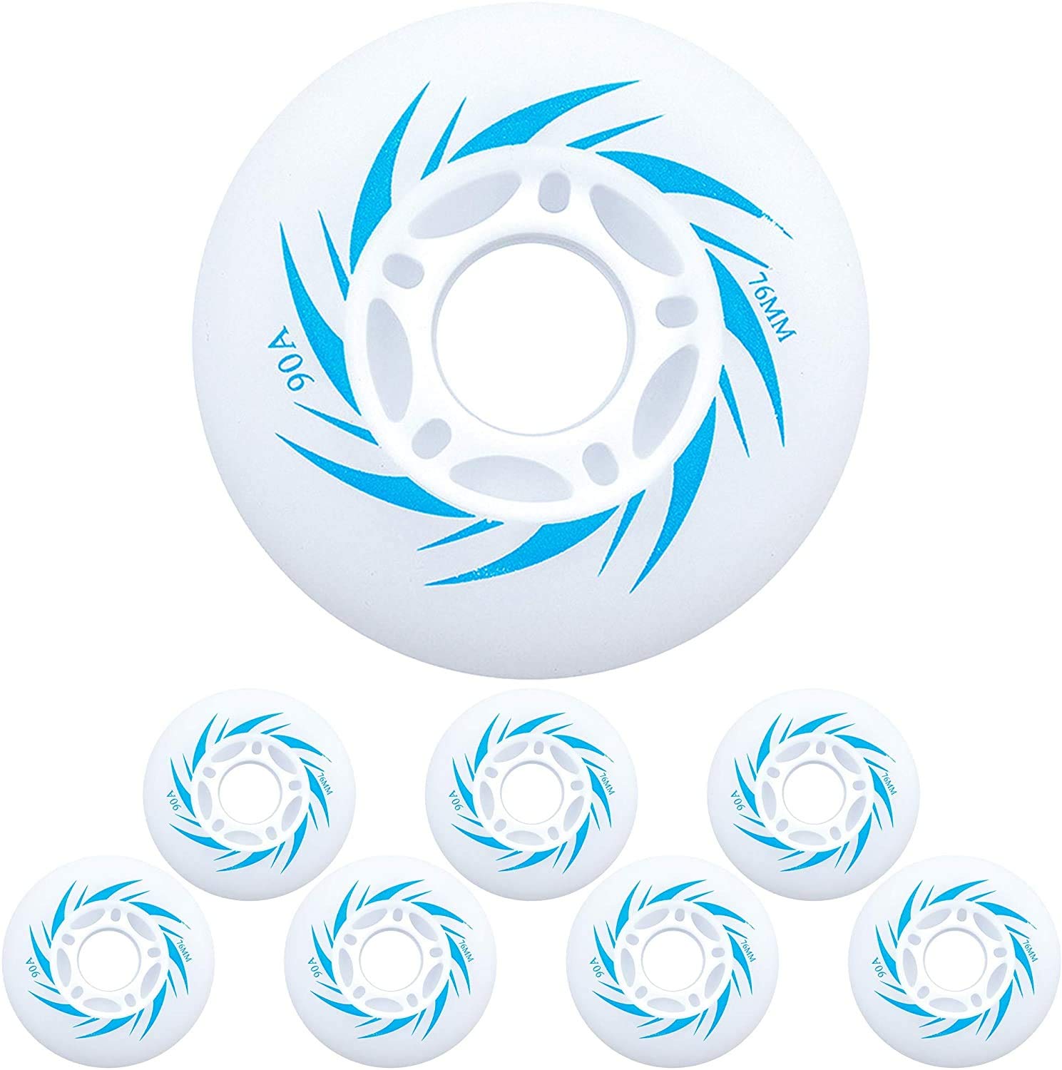 Paquete de 8 Ruedas de Patinaje en Línea de 72 mm 76 mm 80 mm Ruedas de Repuesto para Patines con Luces LED Ruedas Flash Ruedas Patines Línea