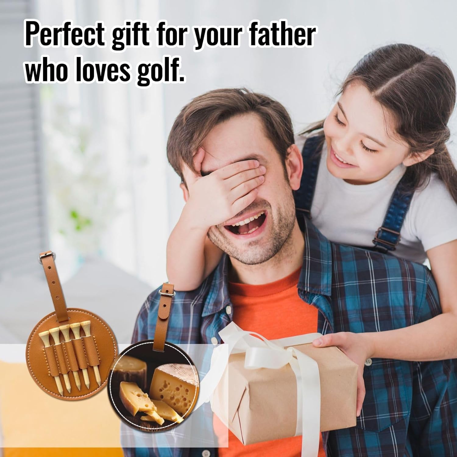 Cheese Black Printed Golf tee Storage Bag - for Men only, Durable PU Material, Easy to Carry, Enhance The Golf Experience