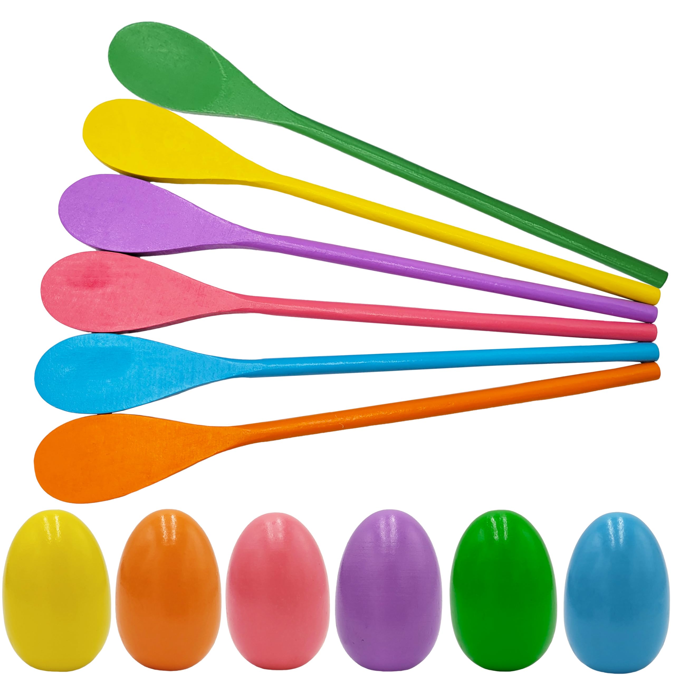 Chochkees Ostereier und Löffel-Rennspiel-Set, Mehrspieler-Karnevalsspiel für Kinder & Familienaktivität, Urlaub, Outdoor, Hof, Ostereiersuche, Geburtstagsfeier, Rasenspiele (6 Spieler)
