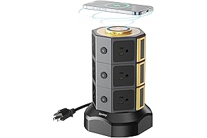 SUPER DANNY Wireless Charging Power Strip Tower