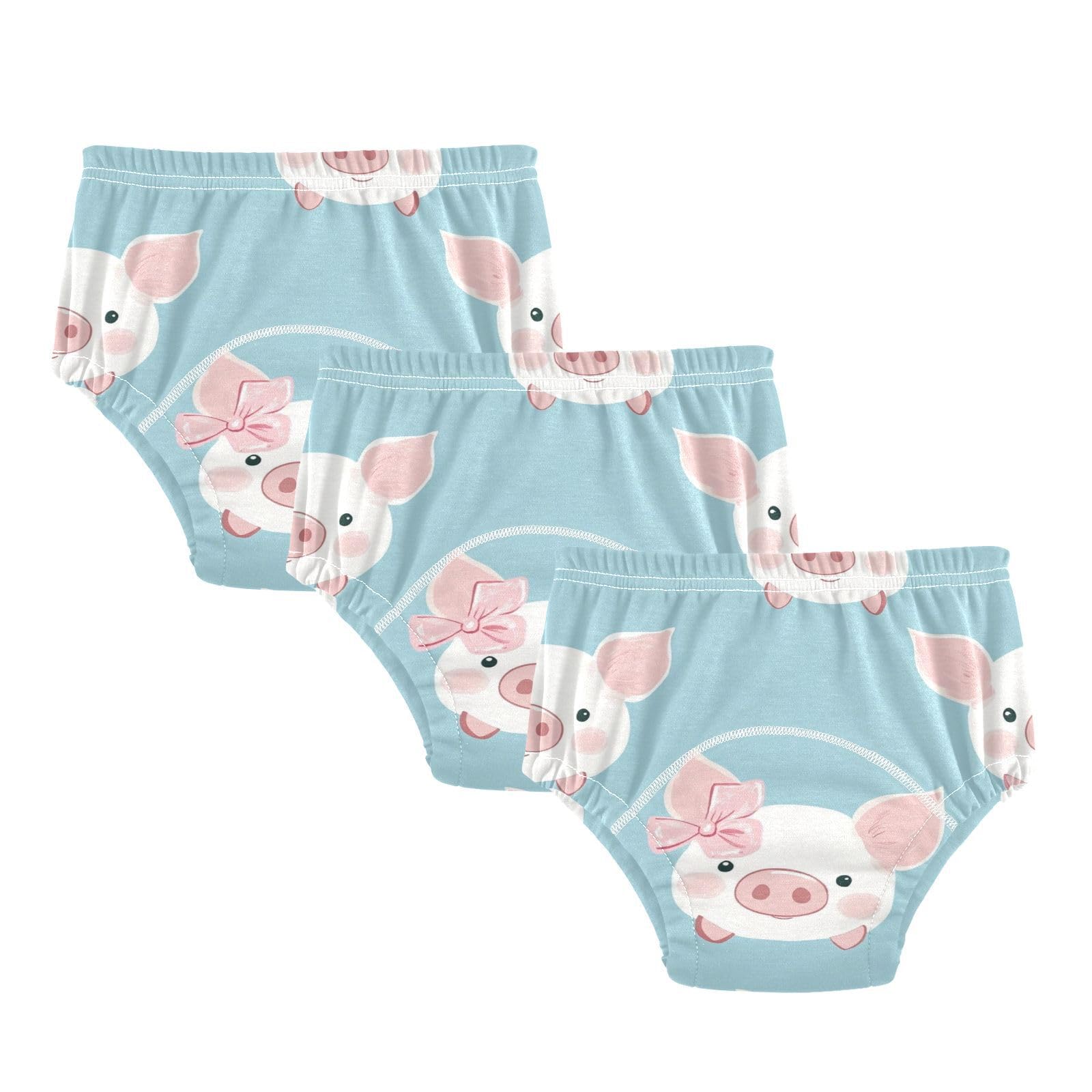 Coikll Cute Pigs with Bow Tie (2) Toddler Training Underwear Waterproof Baby Pee Pants -2T
