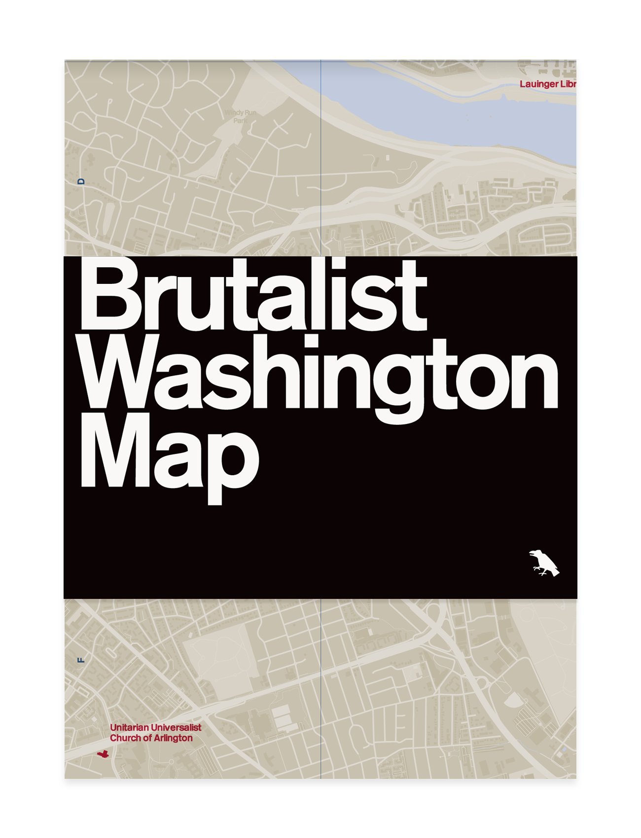 Brutalist Washington DC Map (Blue Crow Media Architecture Maps)