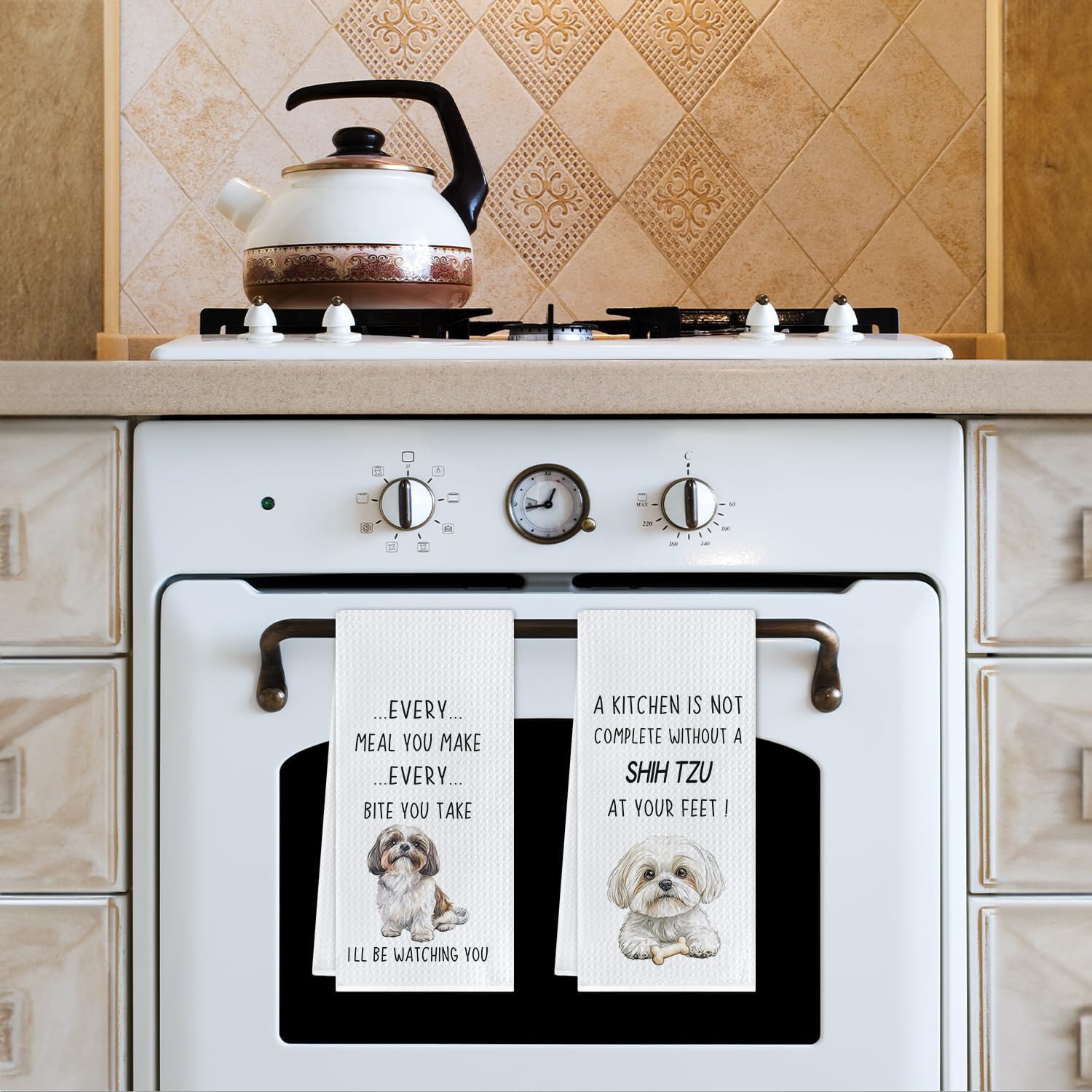 Shih Tzu Gifts Kitchen Towels, Gifts for Shih Tzu Dog Lovers Dish Tea Towels, Dog Mom Dad Owner Gift Decorative Hand Towel for Kitchen, 16x24 Inch Set of 2 - Image 5
