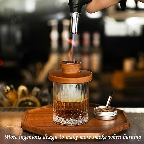 Miniatura 3 de Kit de ahumador de cóctel, set de regalo para whisky y bourbon, cócteles antiguos, juego de whisky con antorcha, seis tipos de virutas de madera
