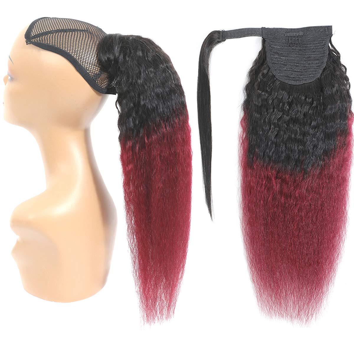 Feelgrace 3C Virgin Kinky Straight Ponytail Hair Ombre